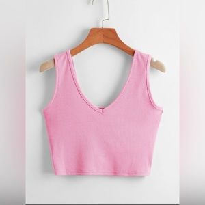 SHEIN EZwear large pink ribbed solid tank top